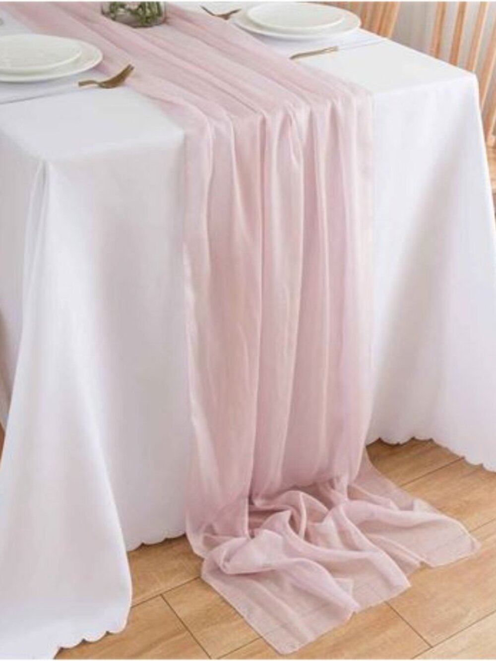 Table Runner Thin Decorative Fabric Color Pink 29''x118'' Brand New